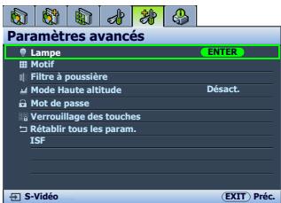 BENQ W5000 - Réinitialiser le compteur de la lampe - 2
