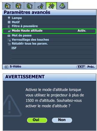 BENQ W5000 - Fonctionnement en altitude - 1