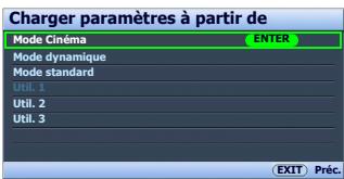 BENQ W5000 - Configuration du mode Util. 1/Util. 2/Util. 3 - 2