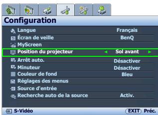 BENQ W5000 - *Pour régler la position du projecteur : - 1