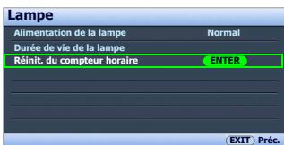 BENQ W5000 - Réinitialiser le compteur de la lampe - 3
