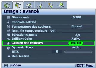 BENQ W5000 - Gestion des couleurs - 1