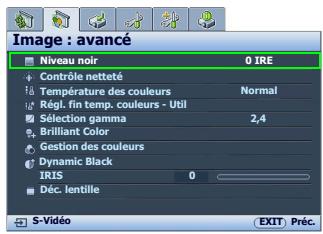 BENQ W5000 - Paramètre Niveau noir - 1