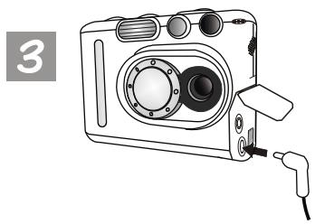 BENQ DC3310 - Connecter le chargeur au DC 3310 en tant qu'adaptateur d'alimentation - 3