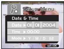 BENQ E30 - Régler la date et l'heure - 1