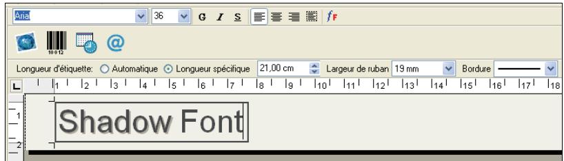 DYMO LABEL SOFTWARE V7.6 - Pour ajouter un effet ombré à votre texte - 1