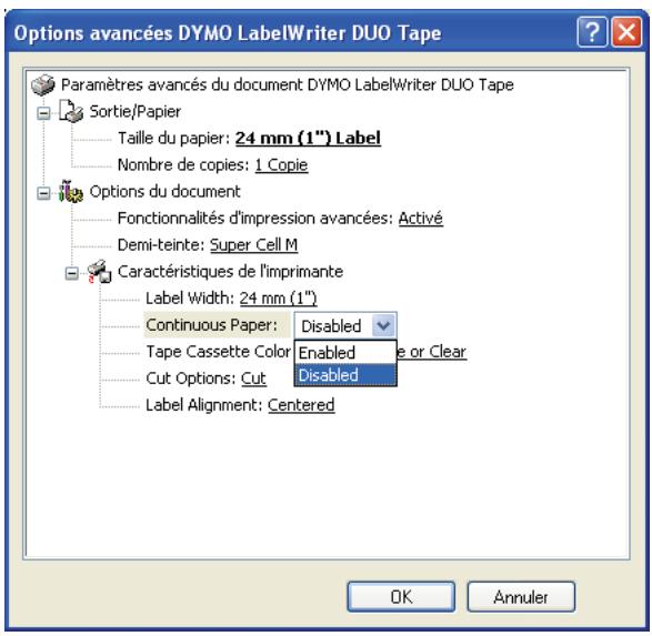 DYMO LABEL SOFTWARE V7.6 - Pour configurer l'impression en continu - 1