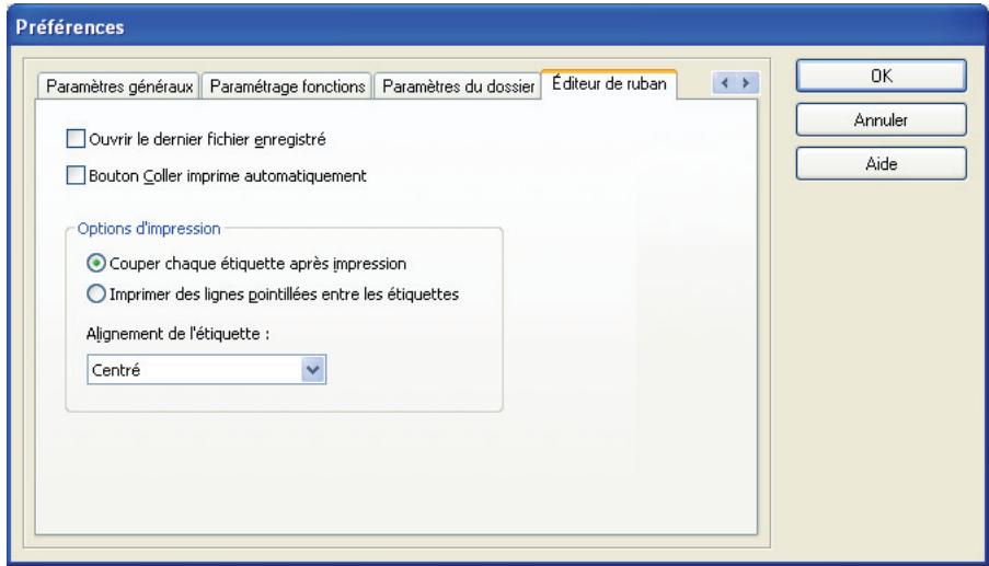 DYMO LABEL SOFTWARE V7.6 - Sélectionnez Options dans le menu Edition. - 1