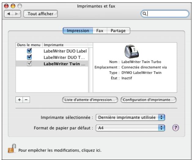 DYMO LABEL SOFTWARE V7.6 - Double-cliquez sur Imprimantes et fax. - 1