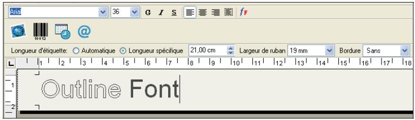 DYMO LABEL SOFTWARE V7.6 - Pour ajouter un effet contour à votre texte avec un motif de replissage : - 1