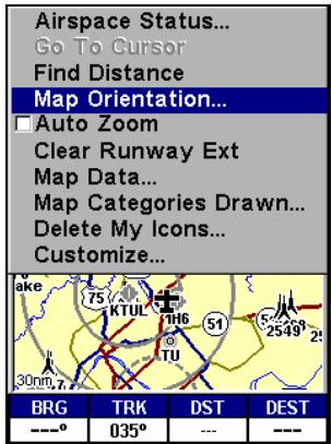 LOWRANCE AIRMAP 600C - Orientation de la carte - 1