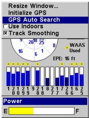 LOWRANCE AIRMAP 600C - Recherche automatique des satellites - 1