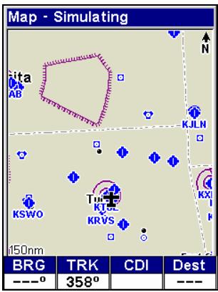 LOWRANCE AIRMAP 600C - Options d'affichage de l'écran cartographique : option carte plein écran - 2