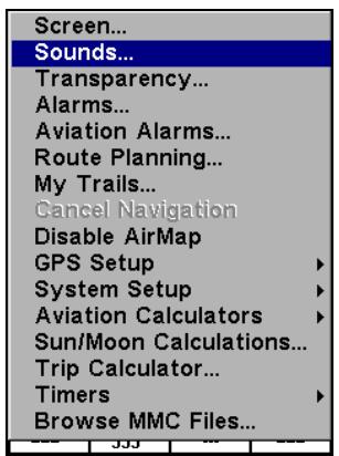 LOWRANCE AIRMAP 600C - Sons et styles des alarmes - 1