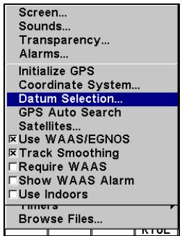 LOWRANCE AIRMAP 600C - Pour changer de système géodésique : - 1