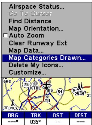 LOWRANCE AIRMAP 600C - Sélection des catégories de détails cartographiques - 1