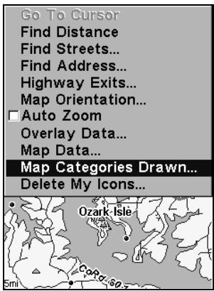 LOWRANCE GLOBALMAP 3300C - Sélection des catégories de détails cartographiques - 1