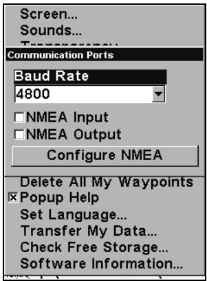 LOWRANCE GLOBALMAP 3300C - Configuration du port com - 2