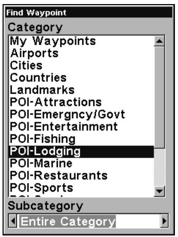 LOWRANCE GLOBALMAP 3300C - Rechercher des attractions (Map Places) ou des centres d’intérêts (POI) - 1