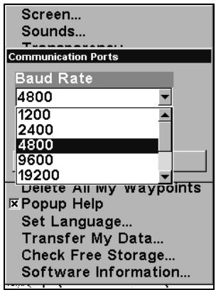 LOWRANCE GLOBALMAP 3300C - Configuration du port com - 3