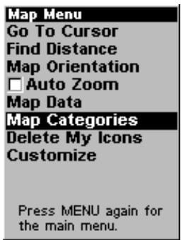 LOWRANCE IFINDER - Sélection des catégories de détails de la carte - 1