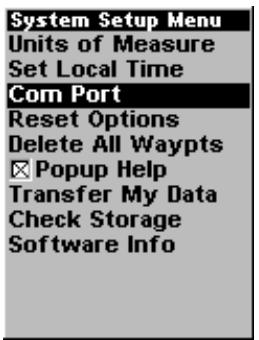 LOWRANCE IFINDER - Configuration du port com - 1