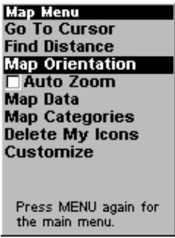 LOWRANCE IFINDER - Orientation de la carte - 1