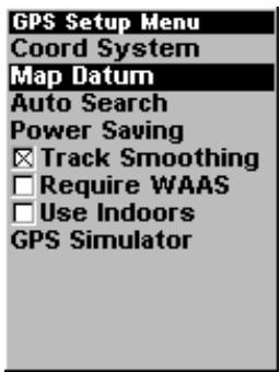 LOWRANCE IFINDER - Sélection du système géodésique - 1