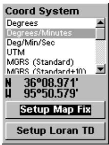 LOWRANCE IFINDER - Sélection du système de coordonnées - 3