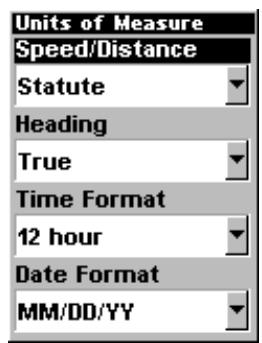 LOWRANCE IFINDER - Unités de mesure - 2