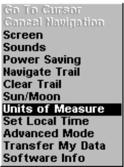 LOWRANCE IFINDER - Unités de mesure - 1