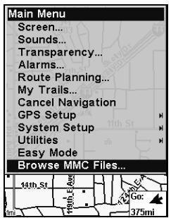 LOWRANCE IFINDER H2O C - Visualiser les fichiers MMC et l'espace libre disponible - 1