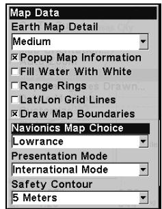 LOWRANCE IFINDER H2O C - Pour afficher un graphique navionics: - 2