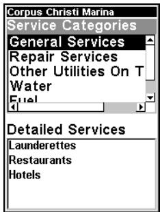 LOWRANCE IFINDER H2O C - Pour visualiser les informations sur les services portuaires: - 1