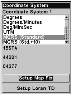 LOWRANCE IFINDER H2O C - Système de coordonnées - 2