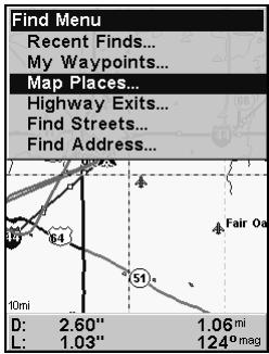 LOWRANCE IFINDER H2OC - Rechercher des lieux cartographiés (map places) ou des points d'intérêts (POI) - 2