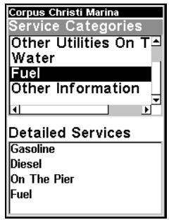 LOWRANCE IFINDER H2OC - Pour visualiser les informations sur les services portuaires: - 5