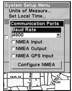 LOWRANCE IFINDER H2OC - Configuration du port com - 2