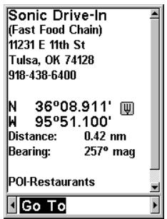 LOWRANCE IFINDER HUNT - Option de recherche en fonction de la proximité, à gauche, écran de traitement, au centre, liste des pois, à droite. - 3