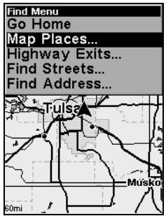 LOWRANCE IFINDER HUNT - Rechercher des lieux cartographiés (map places) ou des points d'intérêts (POI) - 1