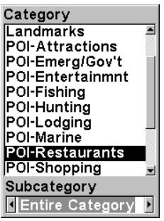 LOWRANCE IFINDER HUNT - Rechercher des lieux cartographiés (map places) ou des points d'intérêts (POI) - 3
