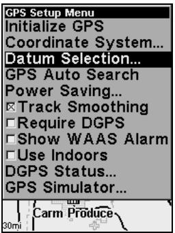 LOWRANCE IFINDER HUNT - Sélection du système géodésique - 1