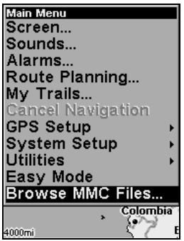 LOWRANCE IFINDER PRO - Vérifier les fichiers MMC et l'espace libre - 1