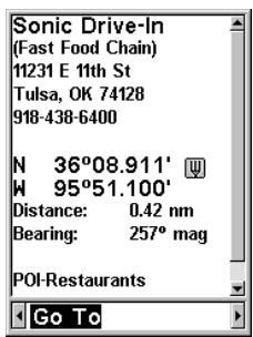 LOWRANCE IFINDER PRO - Menu des catégories de map places. - 6