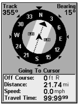 LOWRANCE IFINDER PRO - Se rendre à la position du curseur. dans cet exemple, le curseur a sélectionné la ville de oologah, en oklahoma. - 3