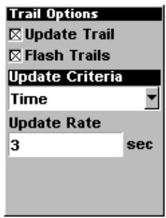 LOWRANCE IFINDER PRO - Taux de mise à jour du tracé (temps, distance) - 1