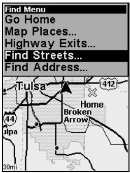 LOWRANCE IFINDER PRO - Trouver des rues ou des intersections - 1