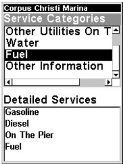 LOWRANCE IFINDER PRO - Pour visualiser les services d'information sur les ports: - 6
