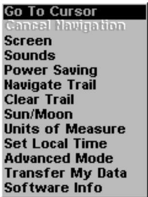 LOWRANCE IFINDER PRO - Menu principal - 1