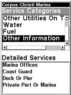 LOWRANCE IFINDER PRO - Pour visualiser les services d'information sur les ports: - 7